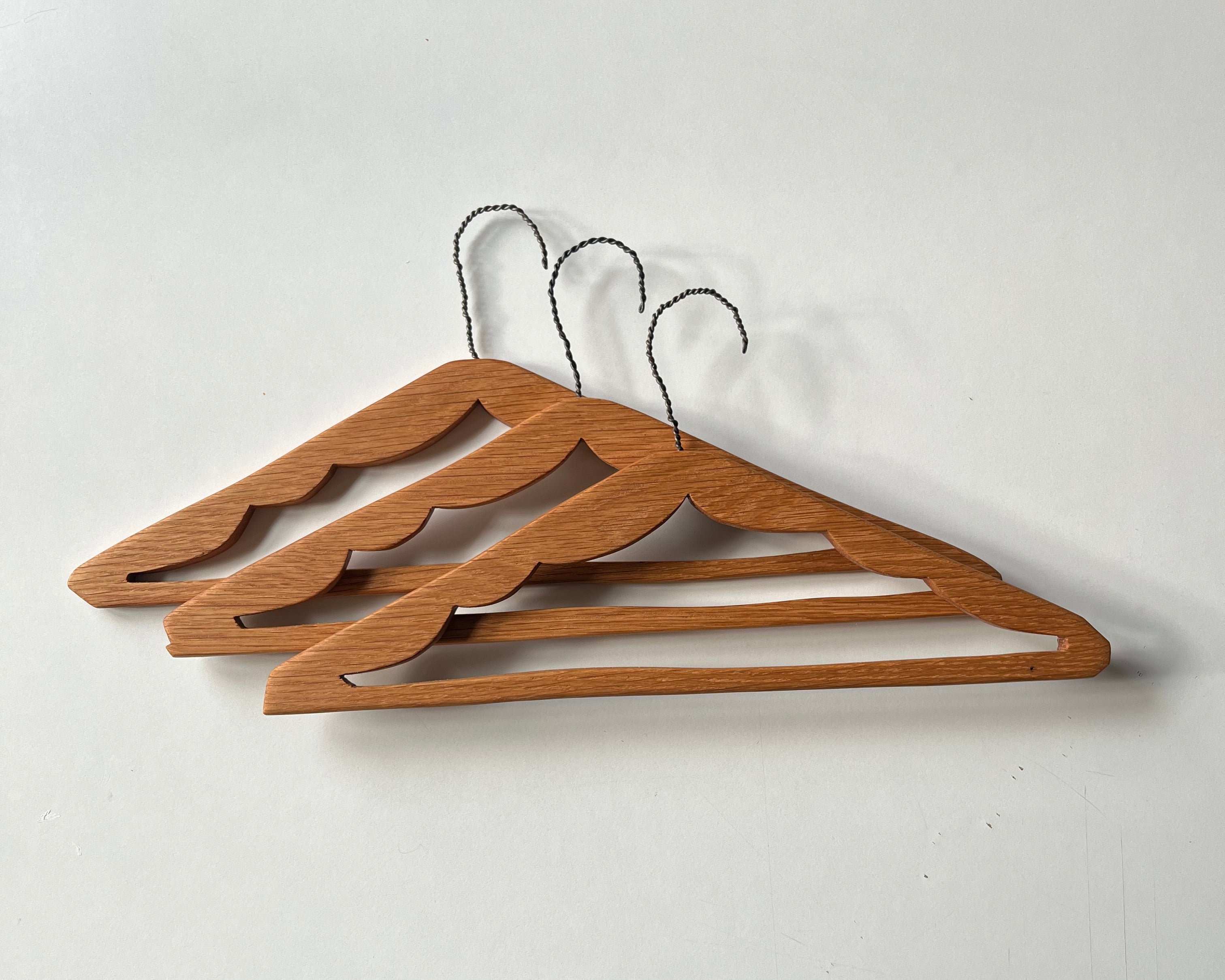 3 white oak hangers