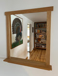 White oak mirror with shelf